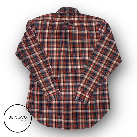 JOHN MARTIN Men's Red Plaid Button-Down Shirt Size Large - Picture 9 of 9